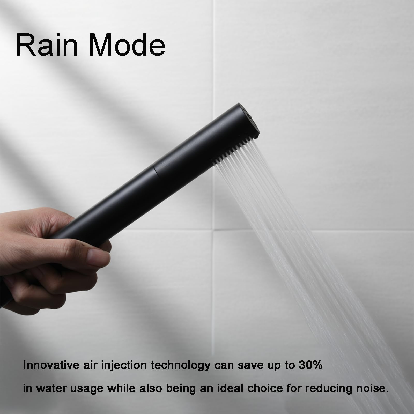 KATAIS brass handheld shower head in matte black finish combines durability.