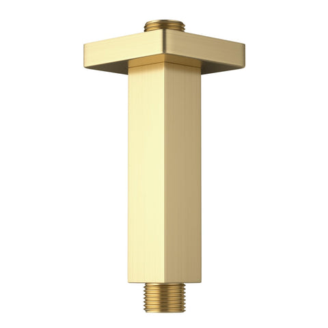 KATAIS brushed gold shower arm—sleek square design adds modern style to your shower