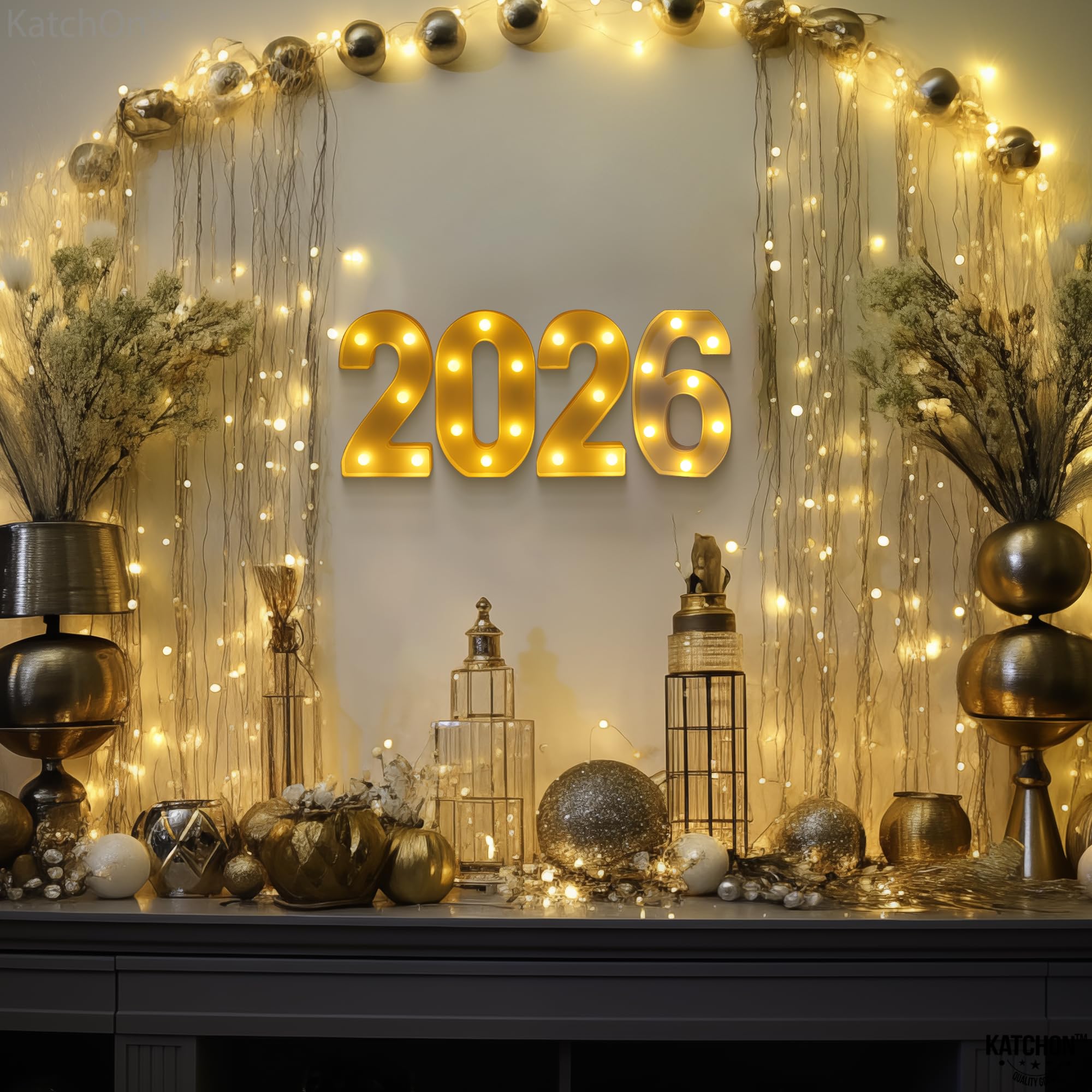 KatchOn New Year's 2026 decor sign is perfect for photo moments.