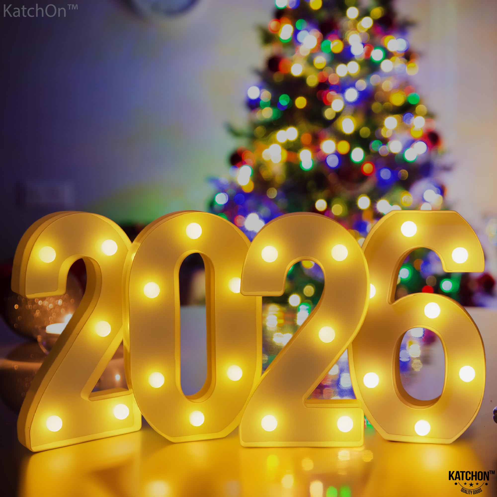 KatchOn versatile-placement 2026 sign fits on surfaces or walls.