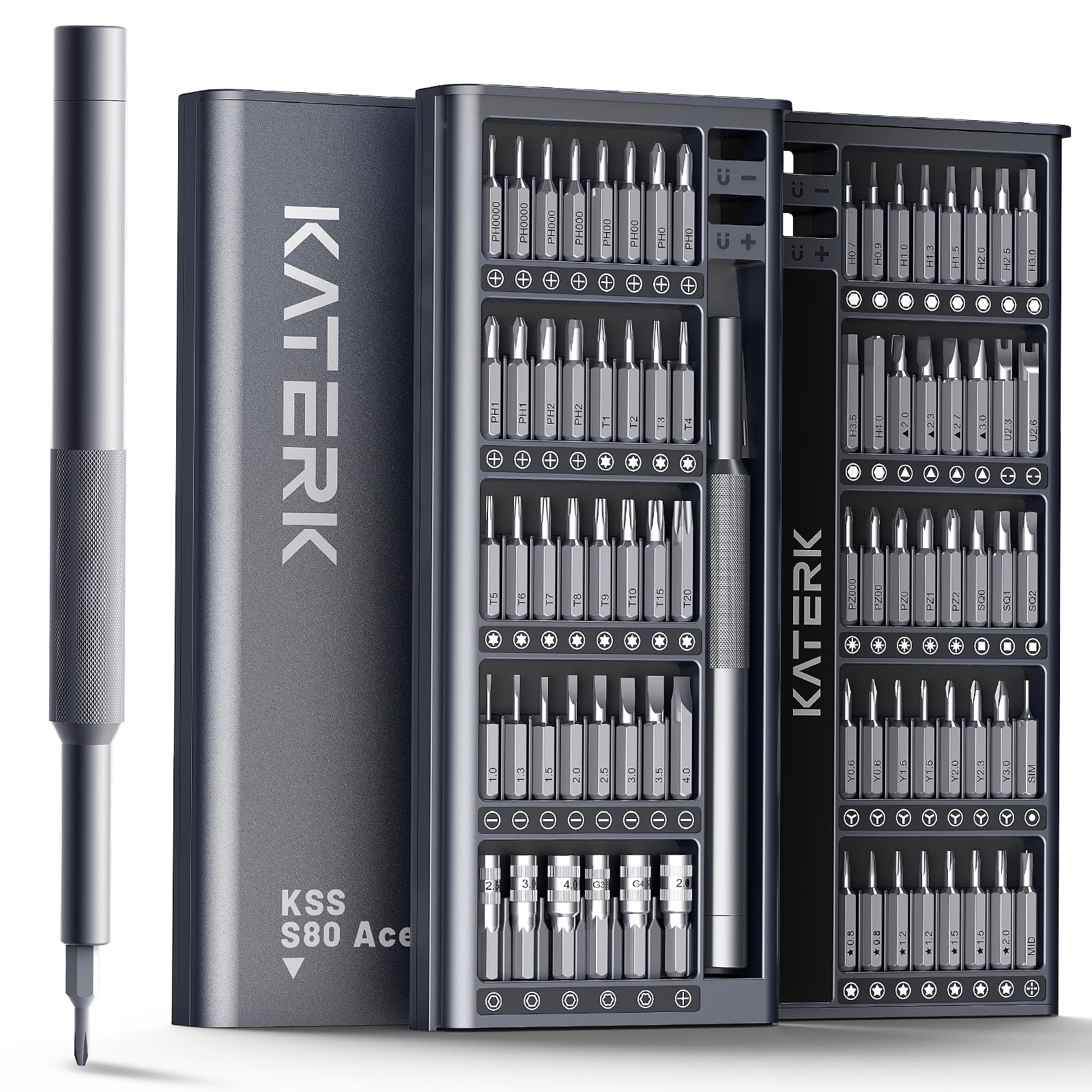 Katerk 80-in-1 screwdriver set box with compact case for easy storage