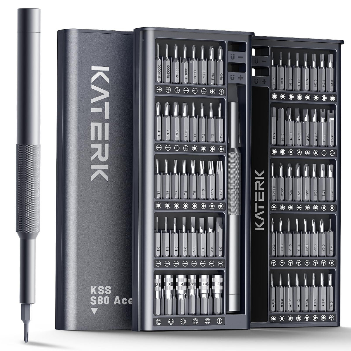 Katerk 80-in-1 screwdriver set box with compact case for easy storage