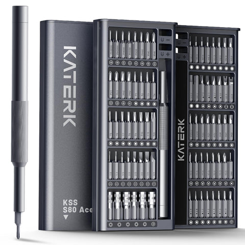 Katerk 80-in-1 screwdriver set box with compact case for easy storage