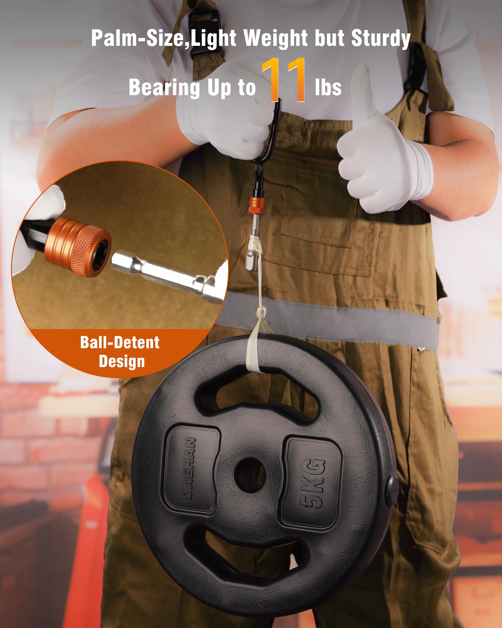 Katerk Bit Holder carabiner twist-lock for secure belt or bag attachment