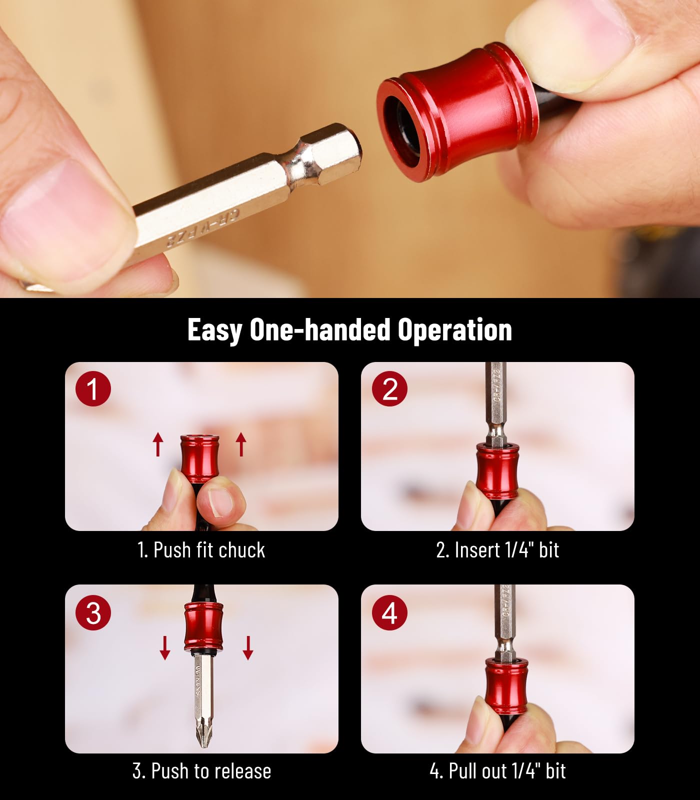 Katerk carabiner clip adds portable attachment and access.