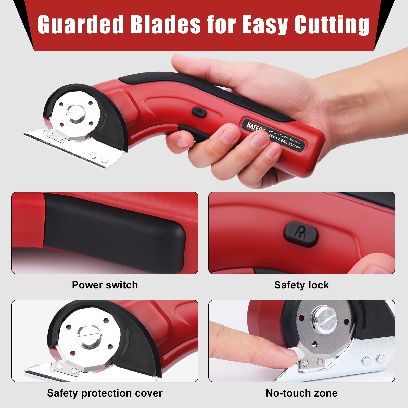 Katerk dual blades for fabric and rigid materials use
