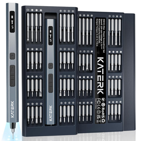 Katerk precision screwdriver display shows torque and charge status for precise work