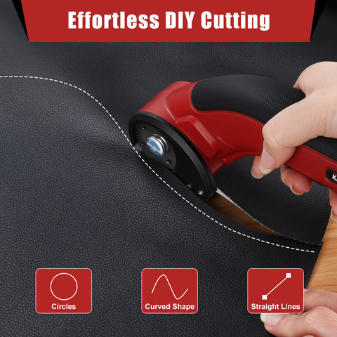 Katerk self-sharpening blade system at work cutting fabric