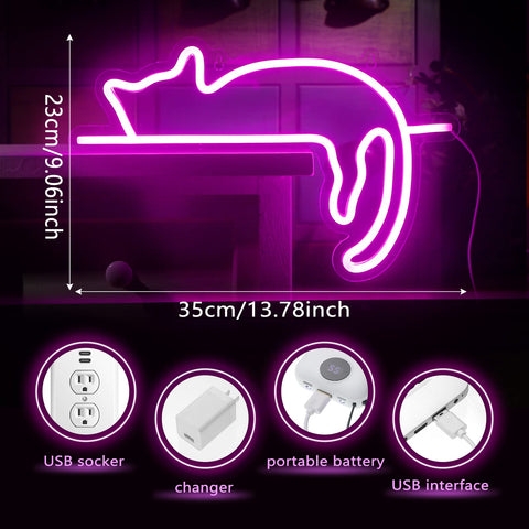 Kathfly LED cat sign 3D acrylic design with vivid color