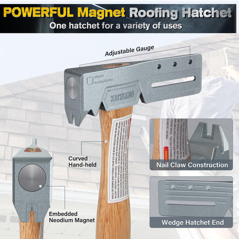 Kathleno magnetic roofing hatchet nail claw ready for quick nail removal