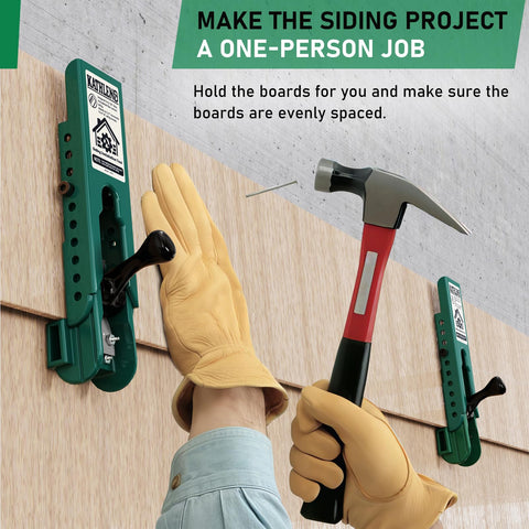 Kathleno siding tool with rubber-padded grip protects pre-painted siding while you nail