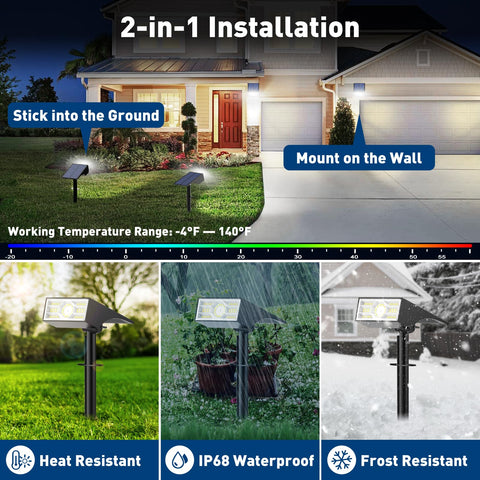 Katipeal wall-mountable solar spot light installed on a fence or wall