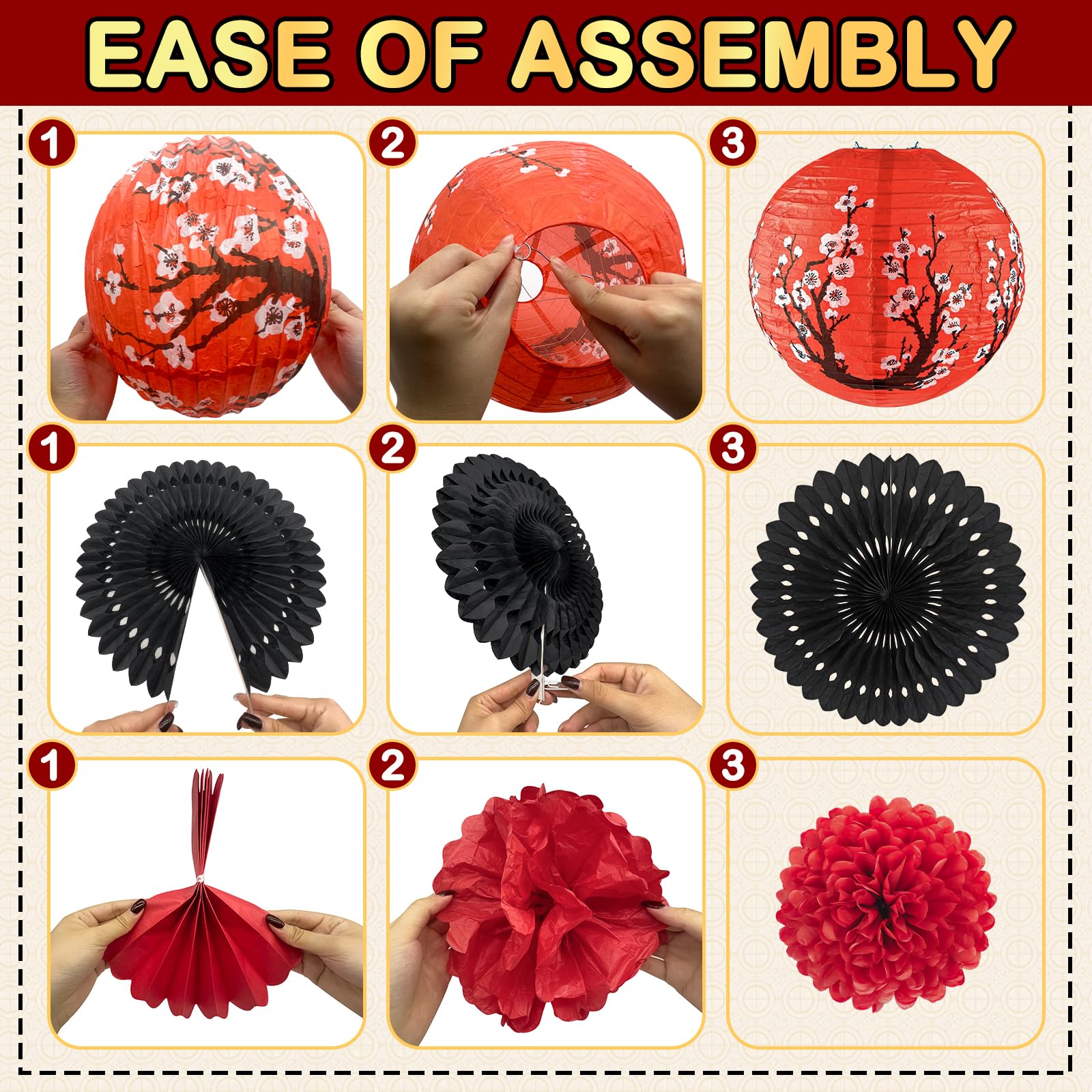 KaTiSeMo hibachi theme décor set easy to assemble and store.