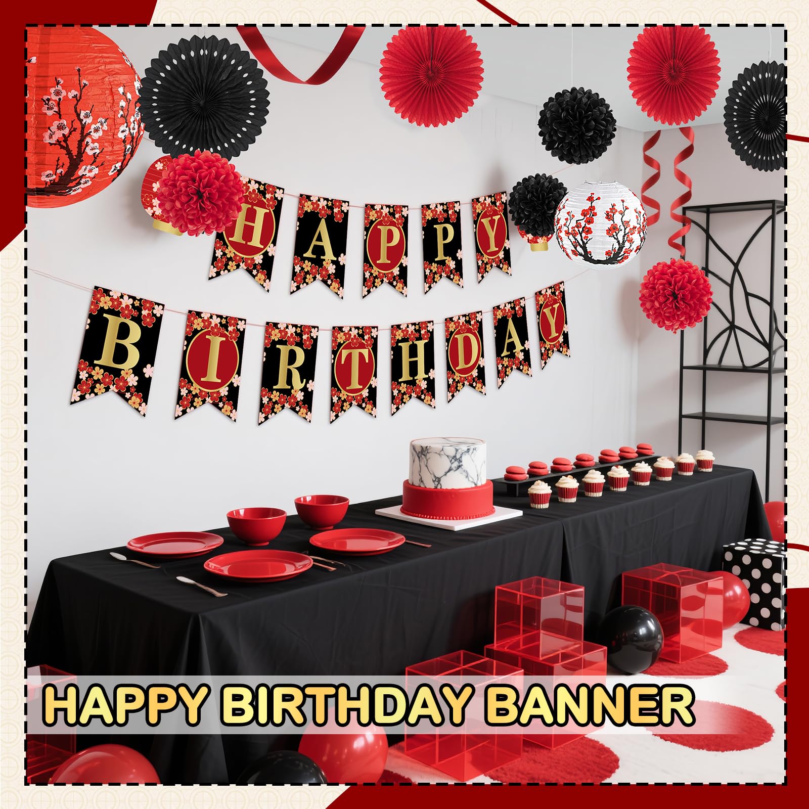 KaTiSeMo Japanese lanterns with cherry blossom pattern for elegant celebration lighting.