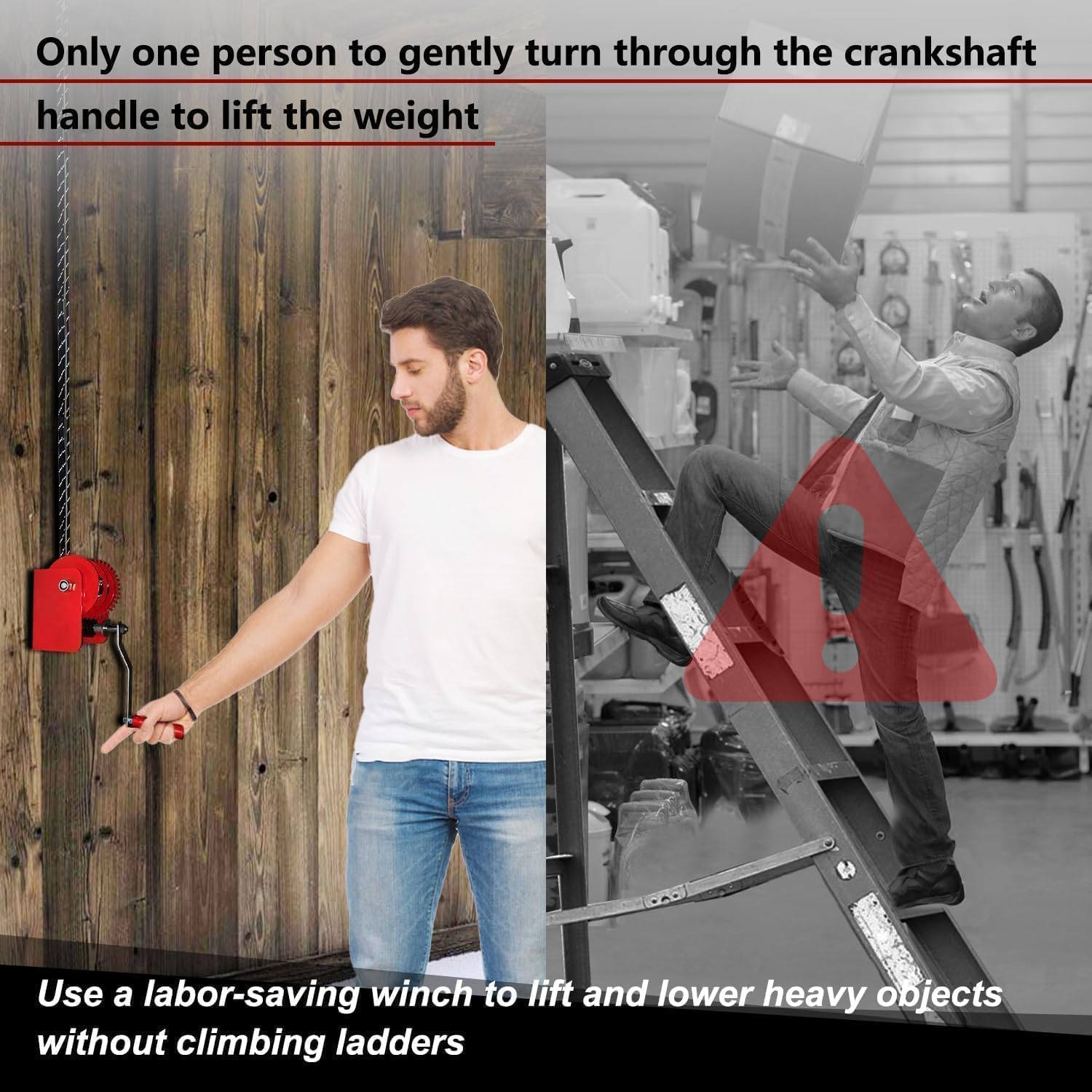 Katywixu reinforced braided nylon rope provides secure, durable lifting performance.