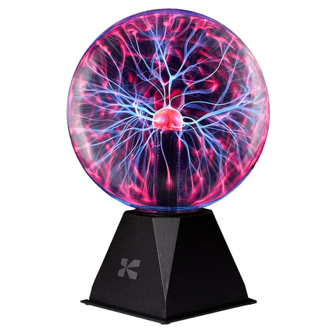 Katzco plasma ball lamp 7-inch globe glowing with electric arcs for vibrant room decor