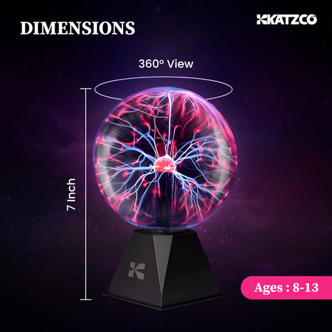 Katzco plasma ball lamp in sound-responsive mode reacting to music and noise