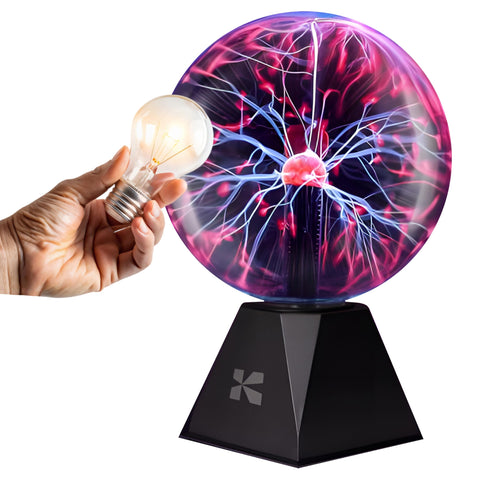 Katzco plasma ball nebula sphere glowing as a desk centerpiece