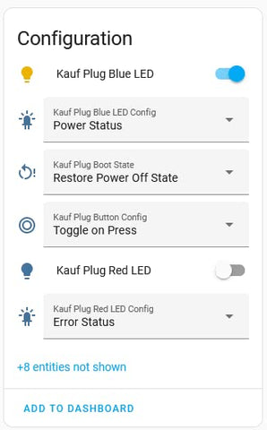 KAUF LED indicators with dimming for personalized device feedback.