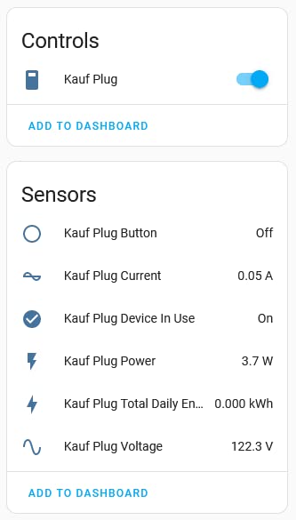 KAUF power monitoring display with clear usage graphs and thresholds.