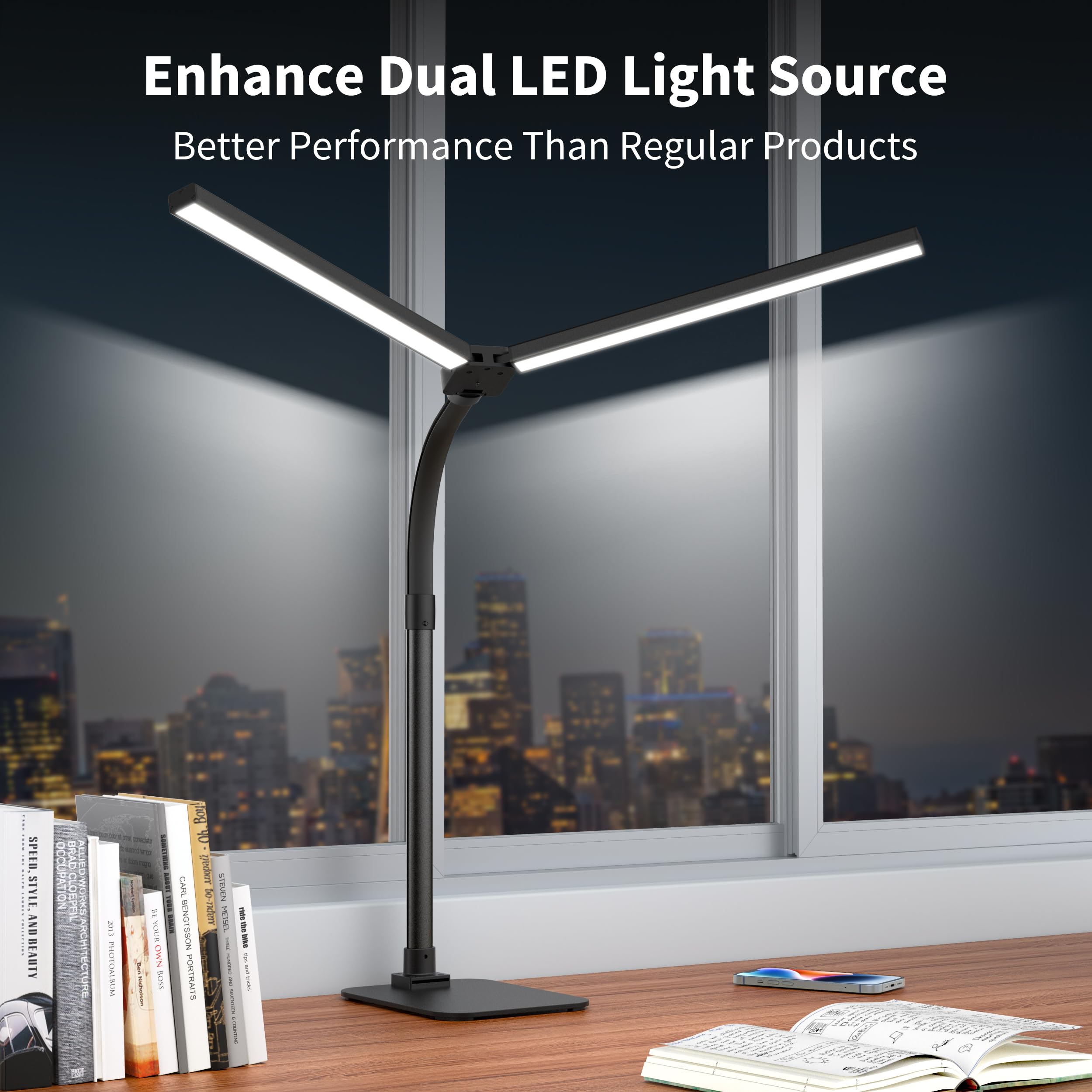 Kaulsoue Desk Lamp Architect heavy base provides stable, wobble-free operation