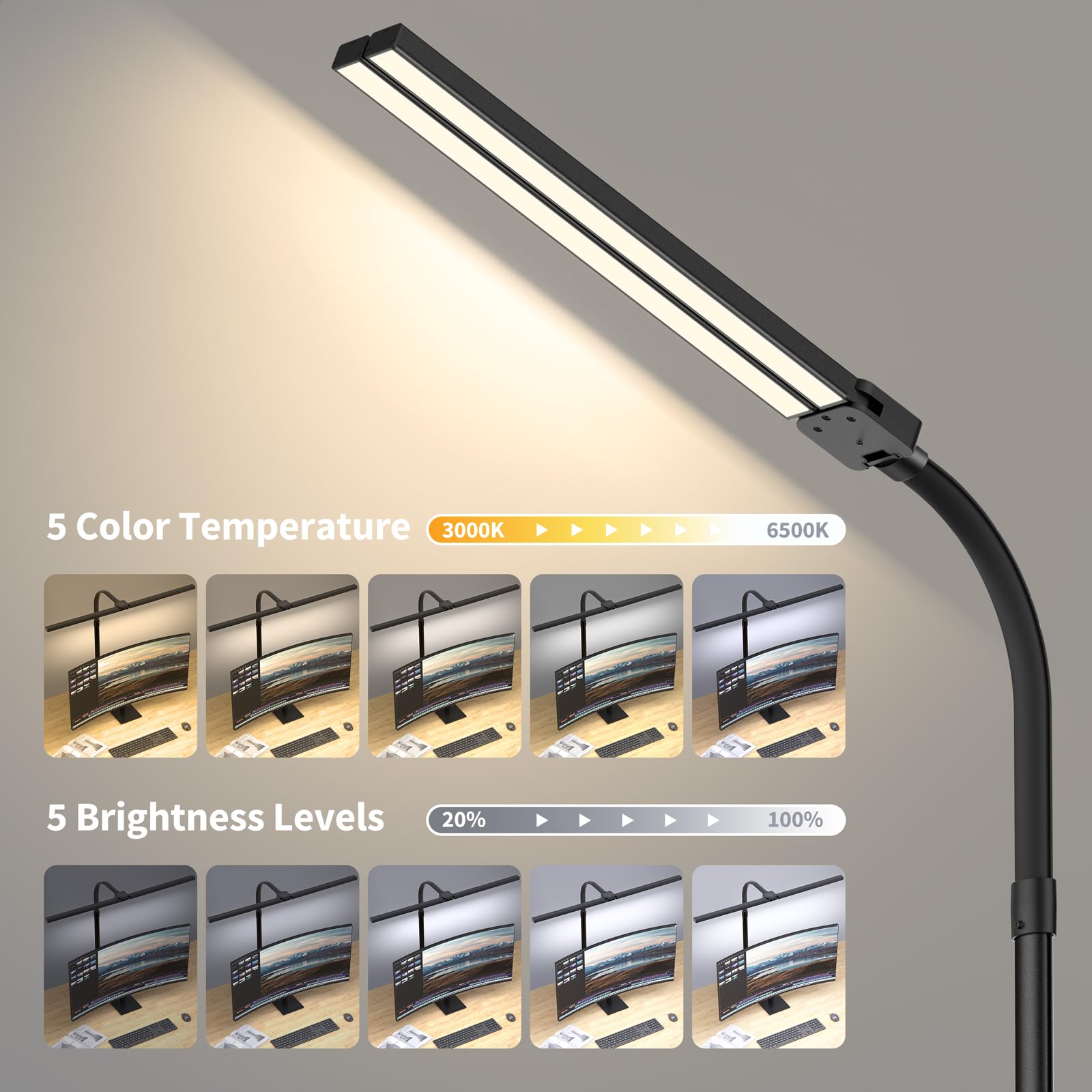 Kaulsoue Desk Lamp Architect remote control for effortless brightness and color changes