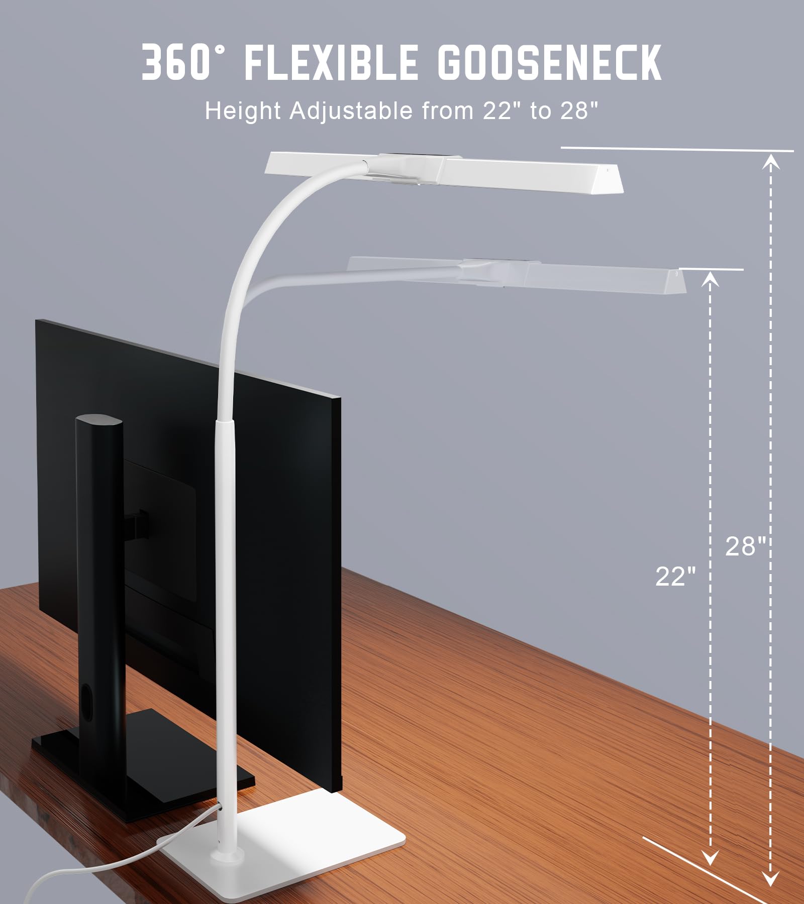 Kaulsoue LED Desk Lamp color temperature adjusts from warm to cool for focus.