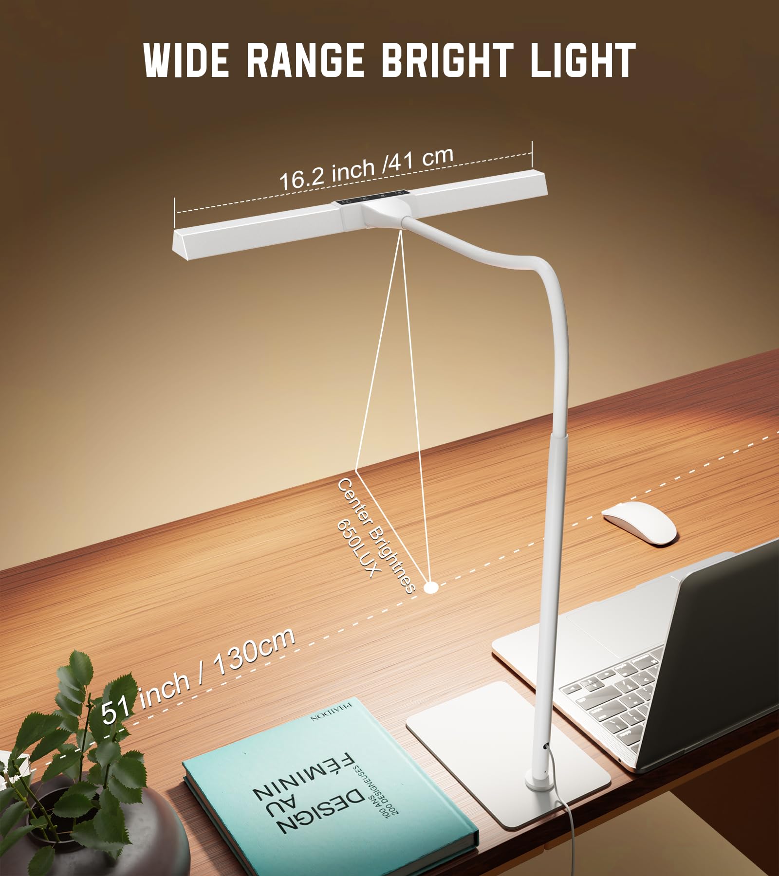 Kaulsoue LED Desk Lamp gooseneck lets you aim light precisely without glare.