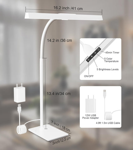 Kaulsoue LED Desk Lamp workspace setup shows versatile home office use.