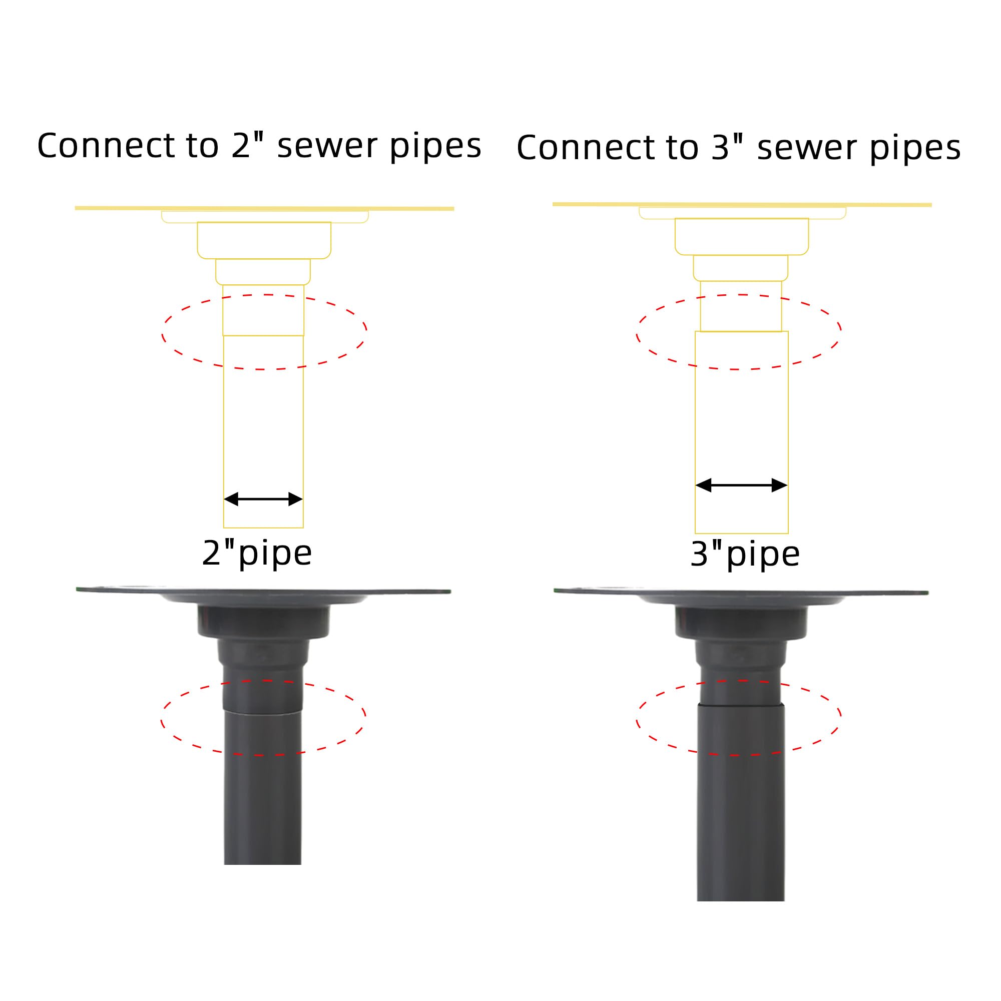 Kauwm adjustable ABS ring fits tile thicknesses from 7/20 to 1-1/2 inches