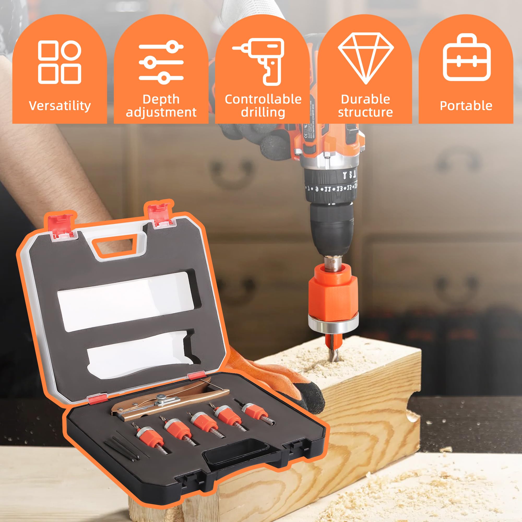 Kauwm 3/8 inch hole punch for clean pilot holes