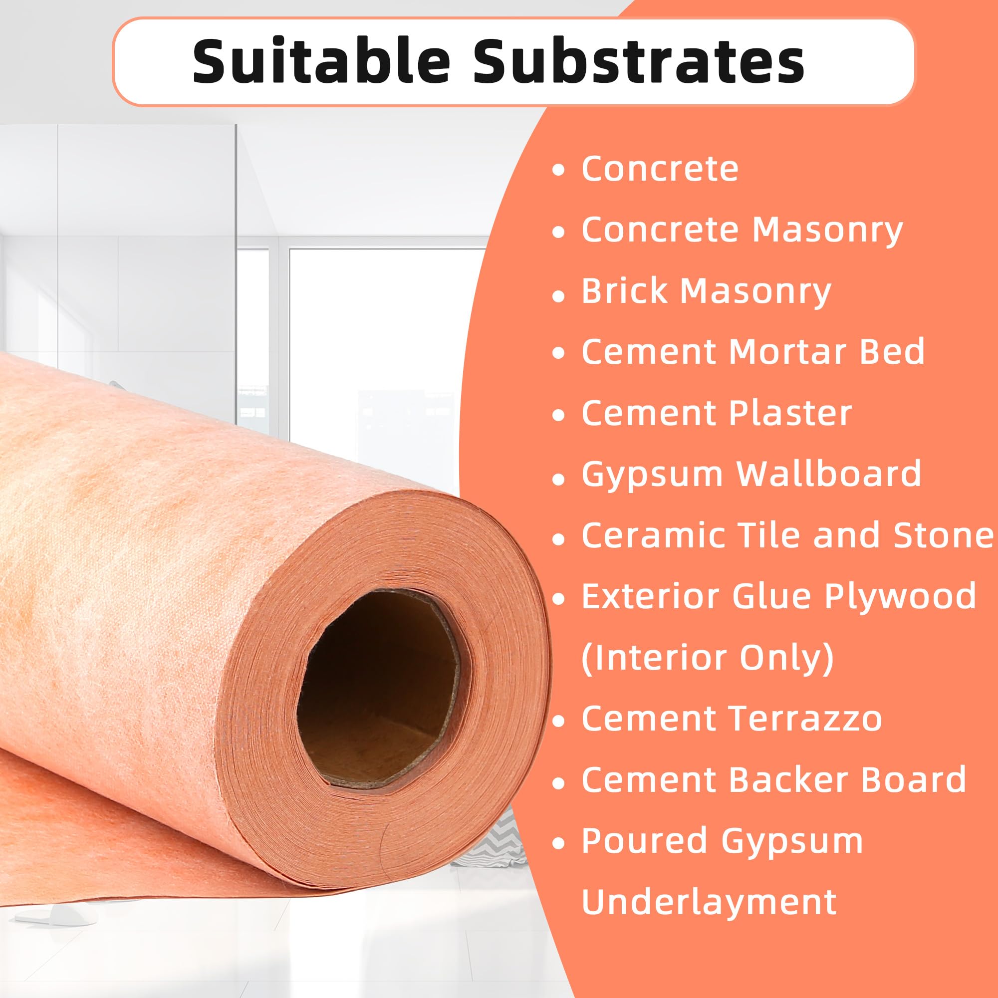 Kauwm membrane on shower wall provides durable moisture protection