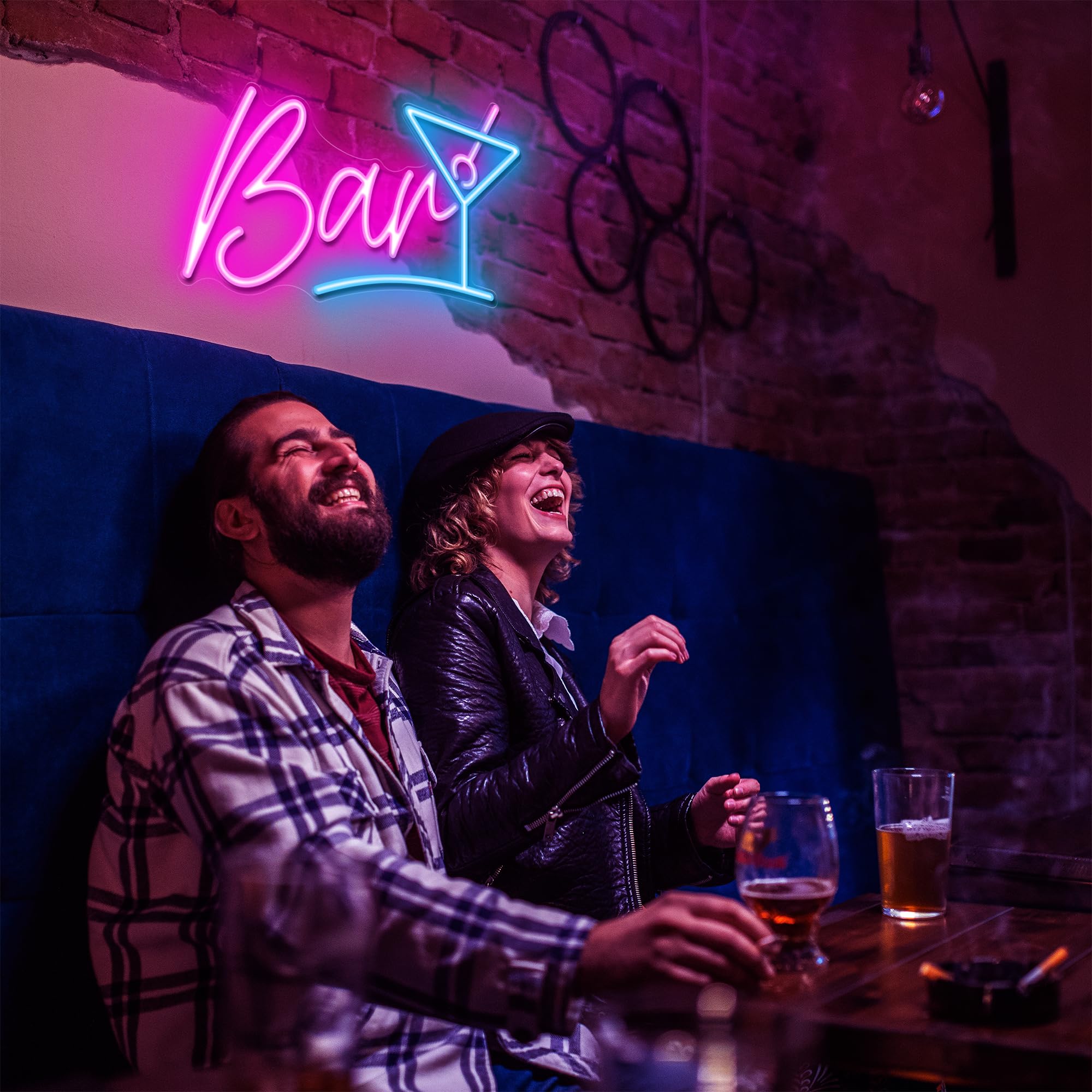Kavaas Bar Neon Sign room setup enhances entertaining spaces.