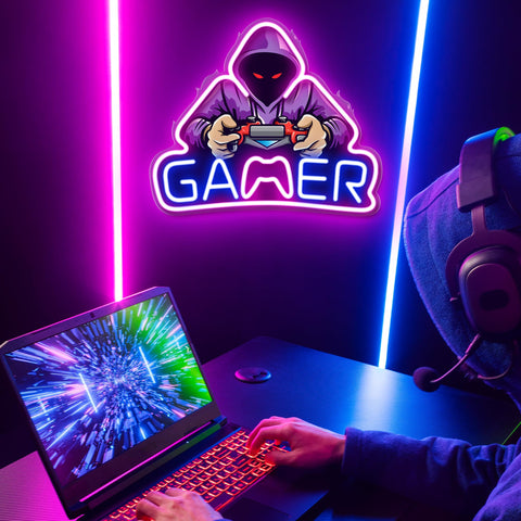 Kavaas Gamer Neon Sign backboard mount keeps installation clean and secure.