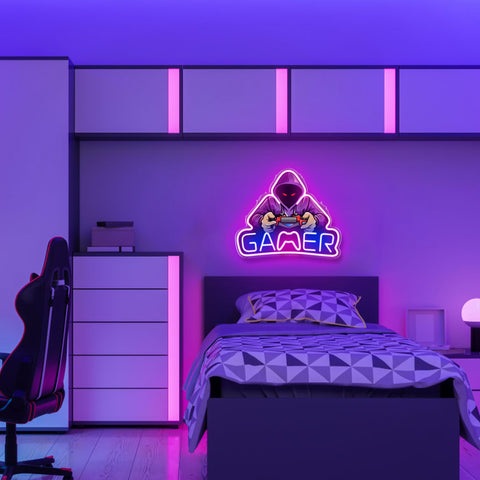 Kavaas Gamer Neon Sign bedroom decor boosts mood and focus.