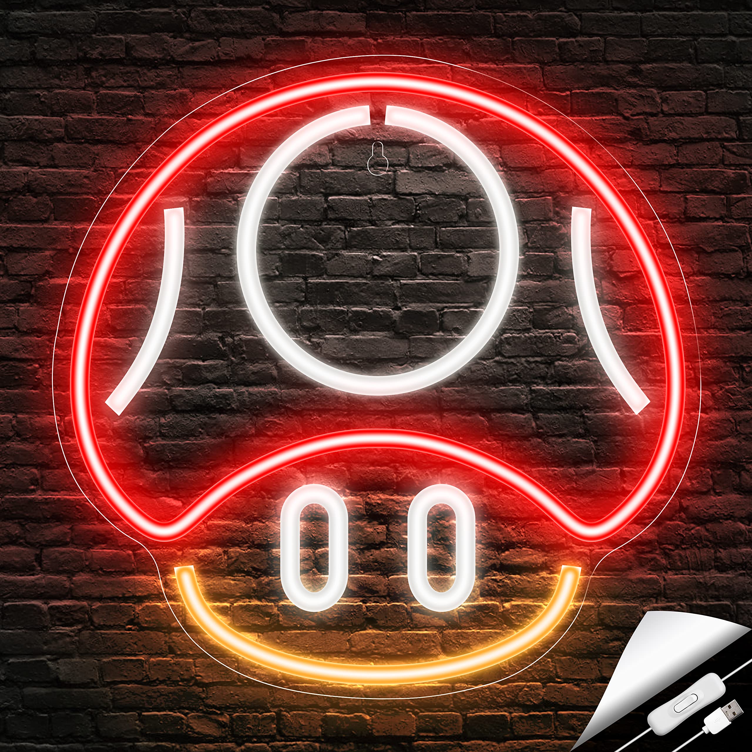 Kavaas Gaming Mushroom neon sign wall decor bright and whimsical ambience
