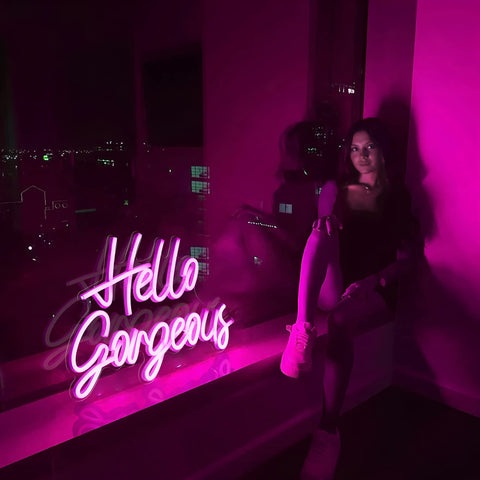 Kavaas Hello Gorgeous neon sign adds glam to vanity with adjustable brightness
