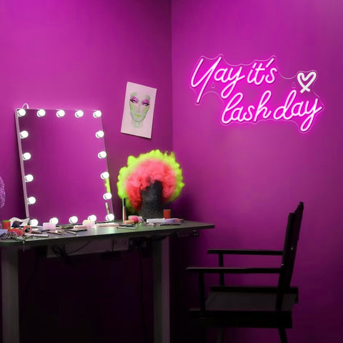Kavaas Yay It's Lash Day neon sign USB powered for flexible placement