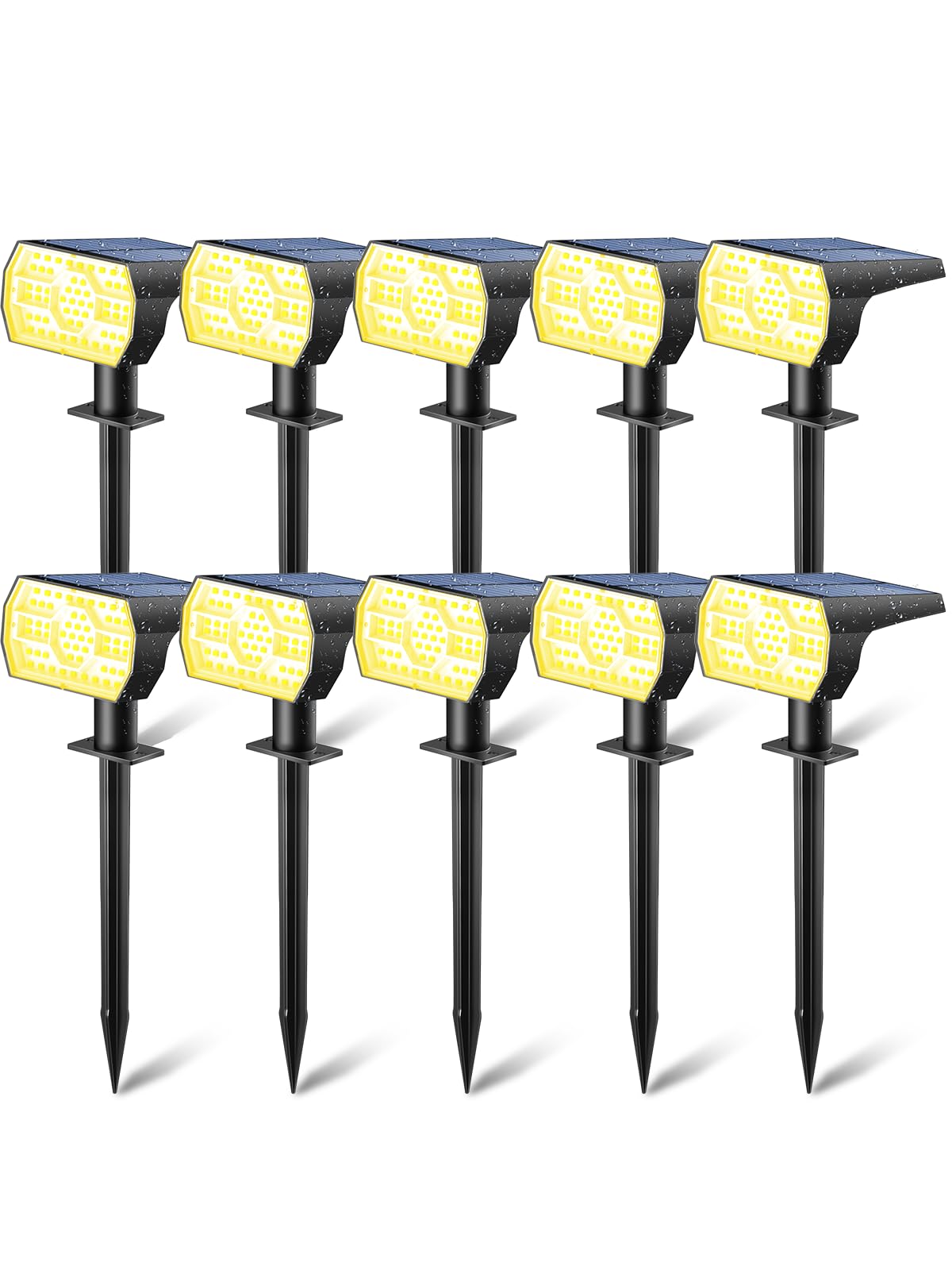 Kaxiida outdoor IP68 solar light with 56 LEDs, warm white for yards and gardens