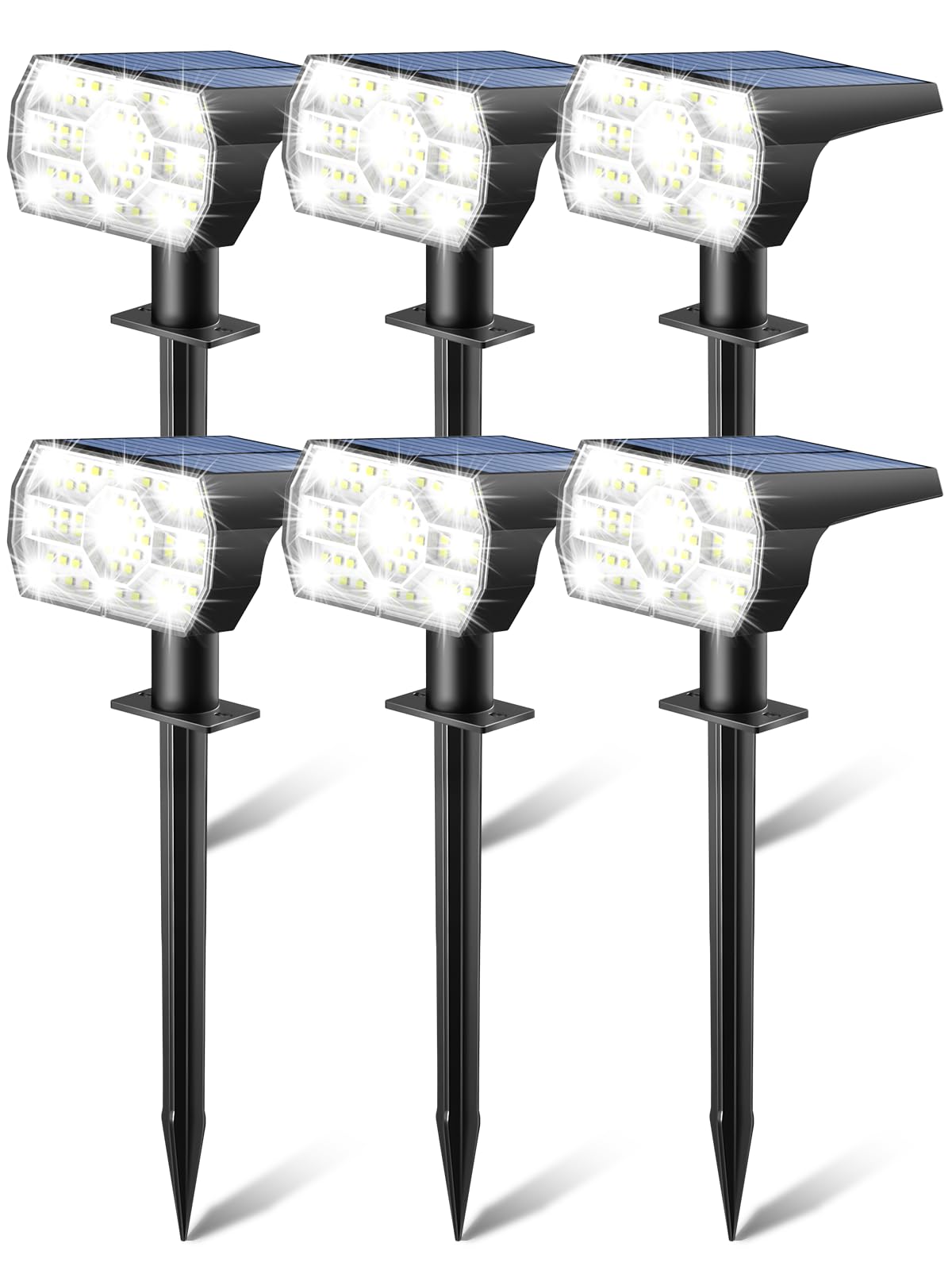Kaxiida solar lights IP68 front view for durable yard illumination