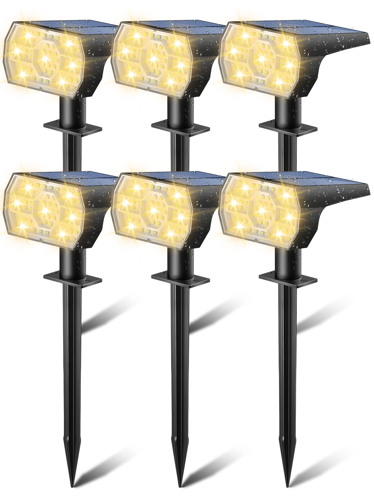 Kaxiida solar lights installation view, easy wireless stake-in setup for yard lighting.