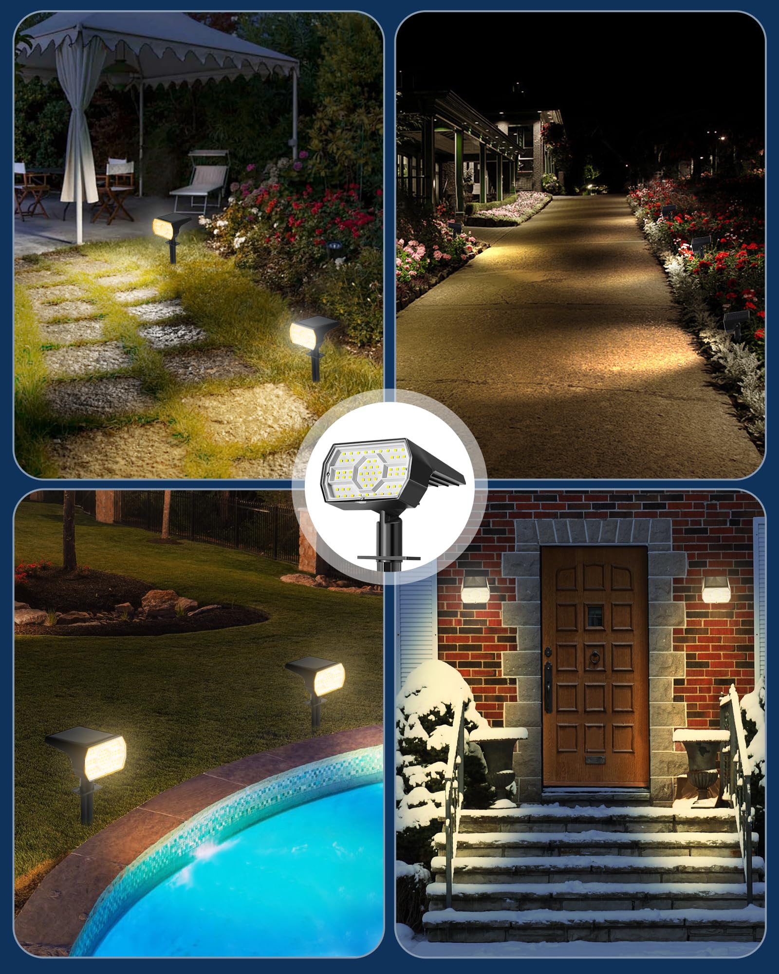 Kaxiida solar lights long-lasting battery for extended outdoor illumination.