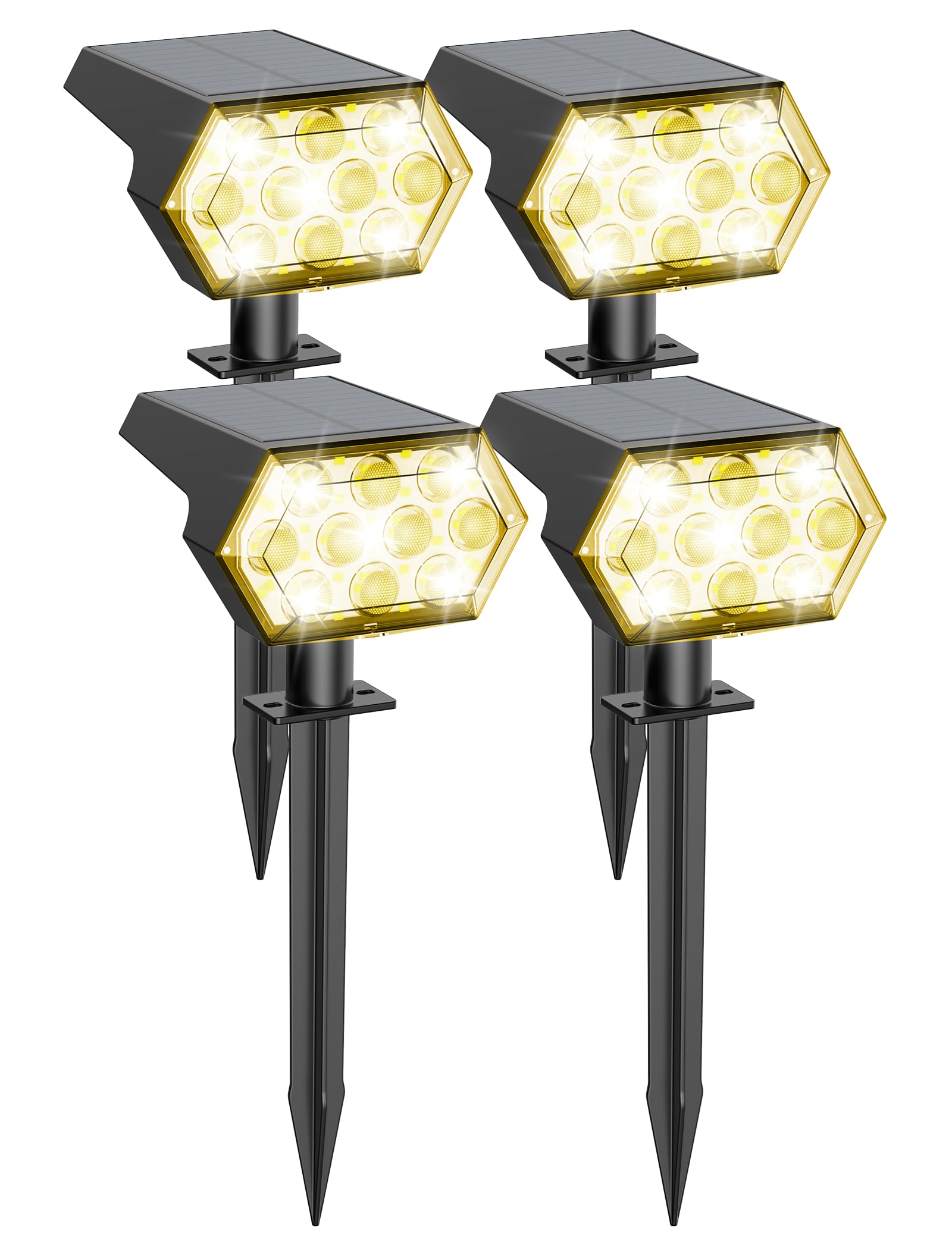 Kaxiida solar lights outdoor IP68 package front view for quick setup