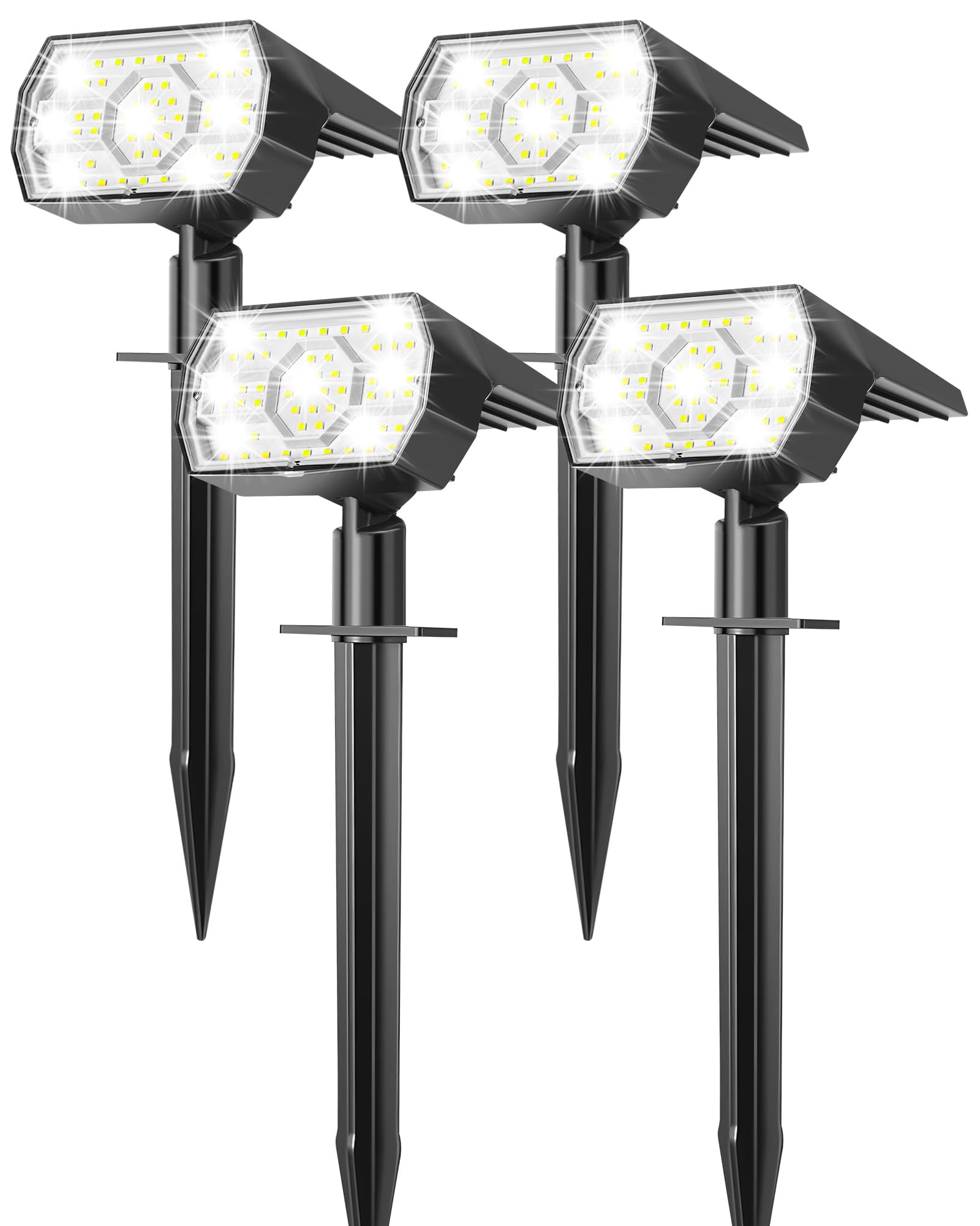Kaxiida solar lights along a garden path using 56 LEDs for bright, even visibility