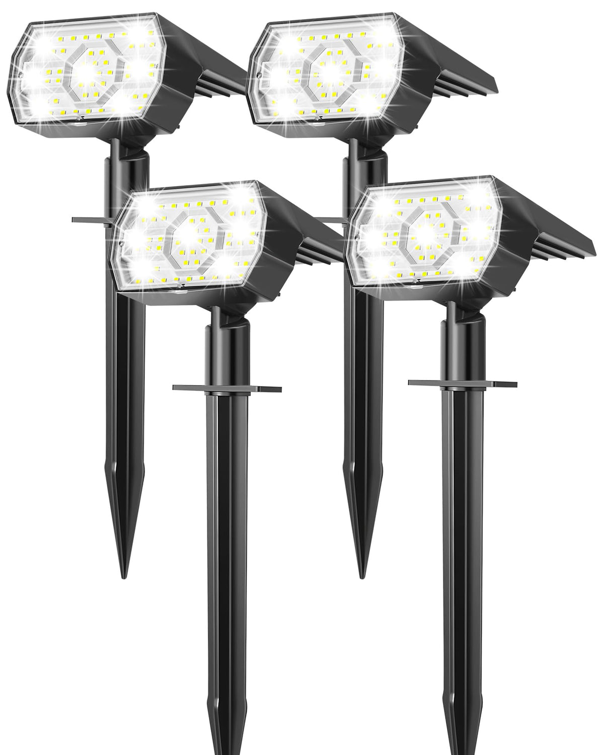 Kaxiida solar lights along a garden path using 56 LEDs for bright, even visibility