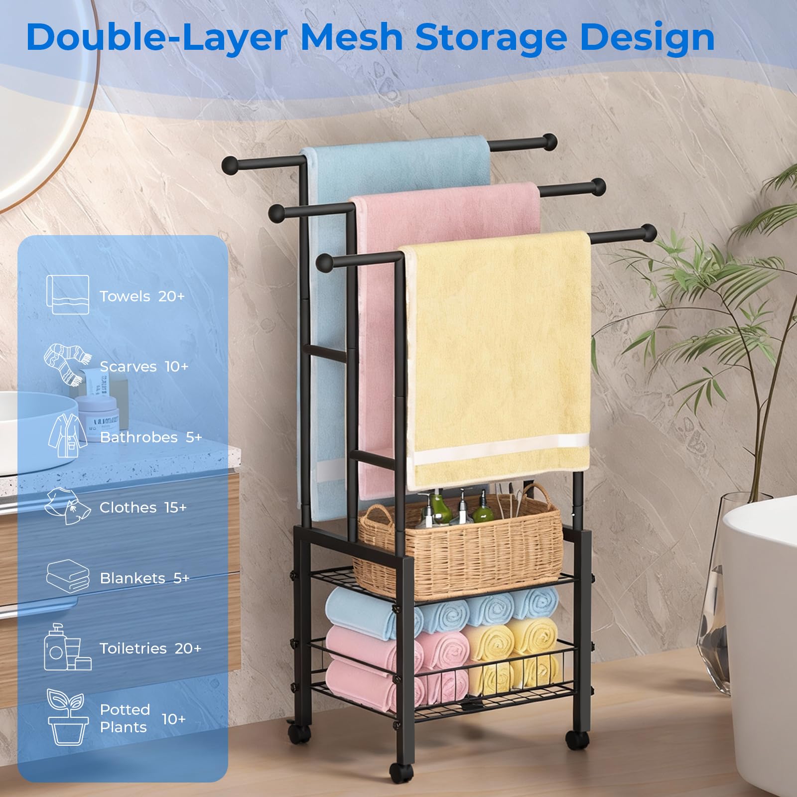 Kayfia assembly guide video helps quick, tool-free installation of the towel rack.