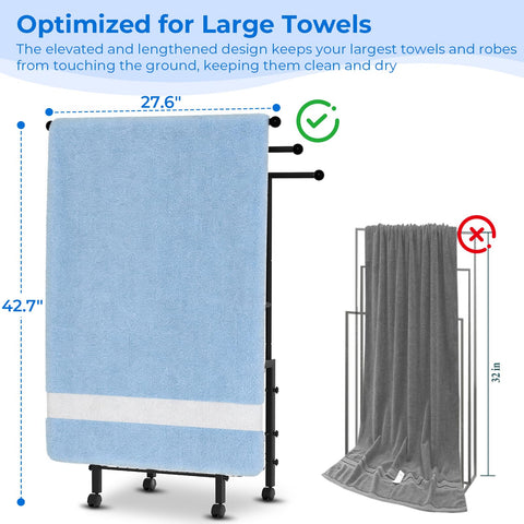 Kayfia towel rack with an H-shaped frame for stable, balanced support.