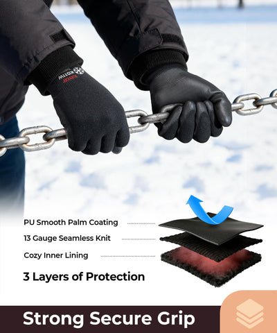 KAYGO PU-coated palm and fingertips offer a secure grip.