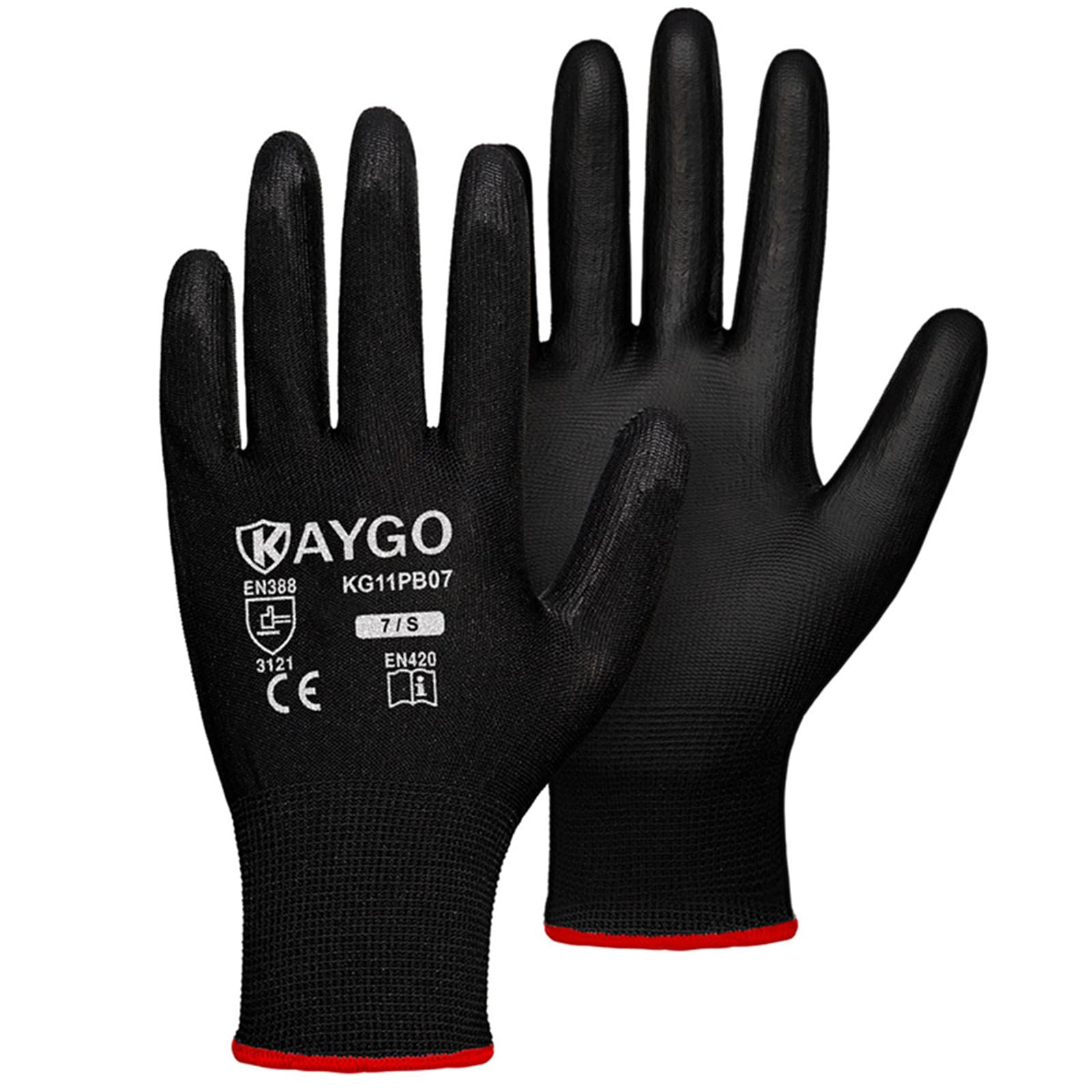 KAYGO PU-coated gloves with palm grip for secure dry handling