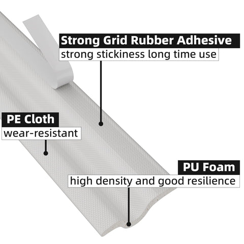 Kayleinster peel-and-stick back for fast, strong adhesion on clean surfaces.